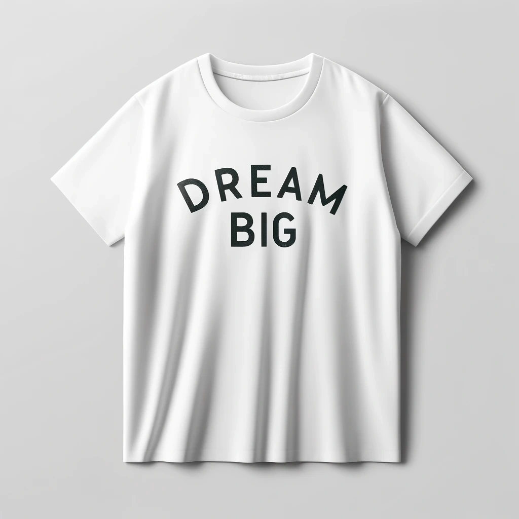 Dream Big" Minimalist T-Shirt - Customizable High-Quality Cotton with Digital Printing