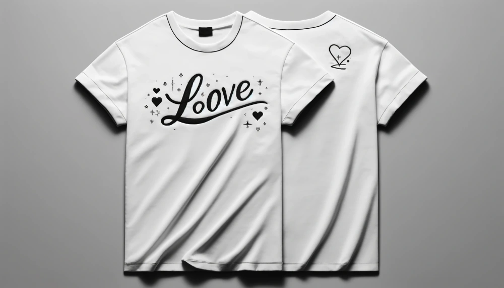 "Love" T-Shirt - High-Quality Cotton with Embroidery, Express Your Affection