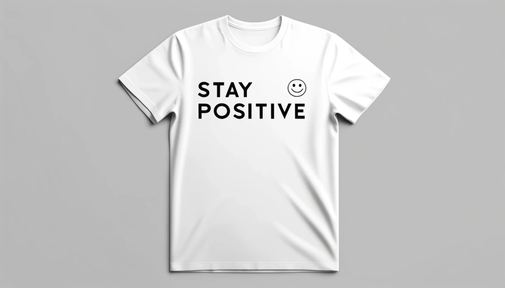 Stay Positive" Minimalist T-Shirt - Customizable High-Quality Cotton for Everyday Style and Comfort