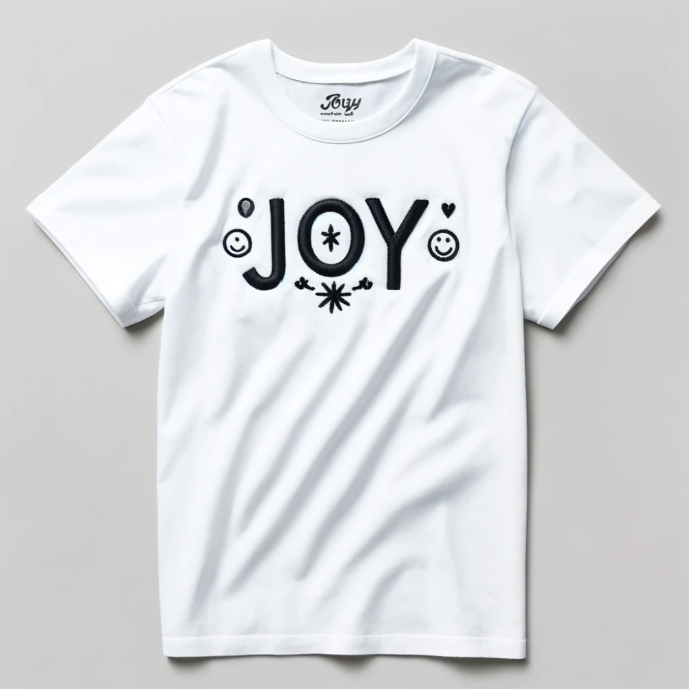 "Joy" Motivational T-Shirt - Custom Cotton with Embroidery, Bring Joy