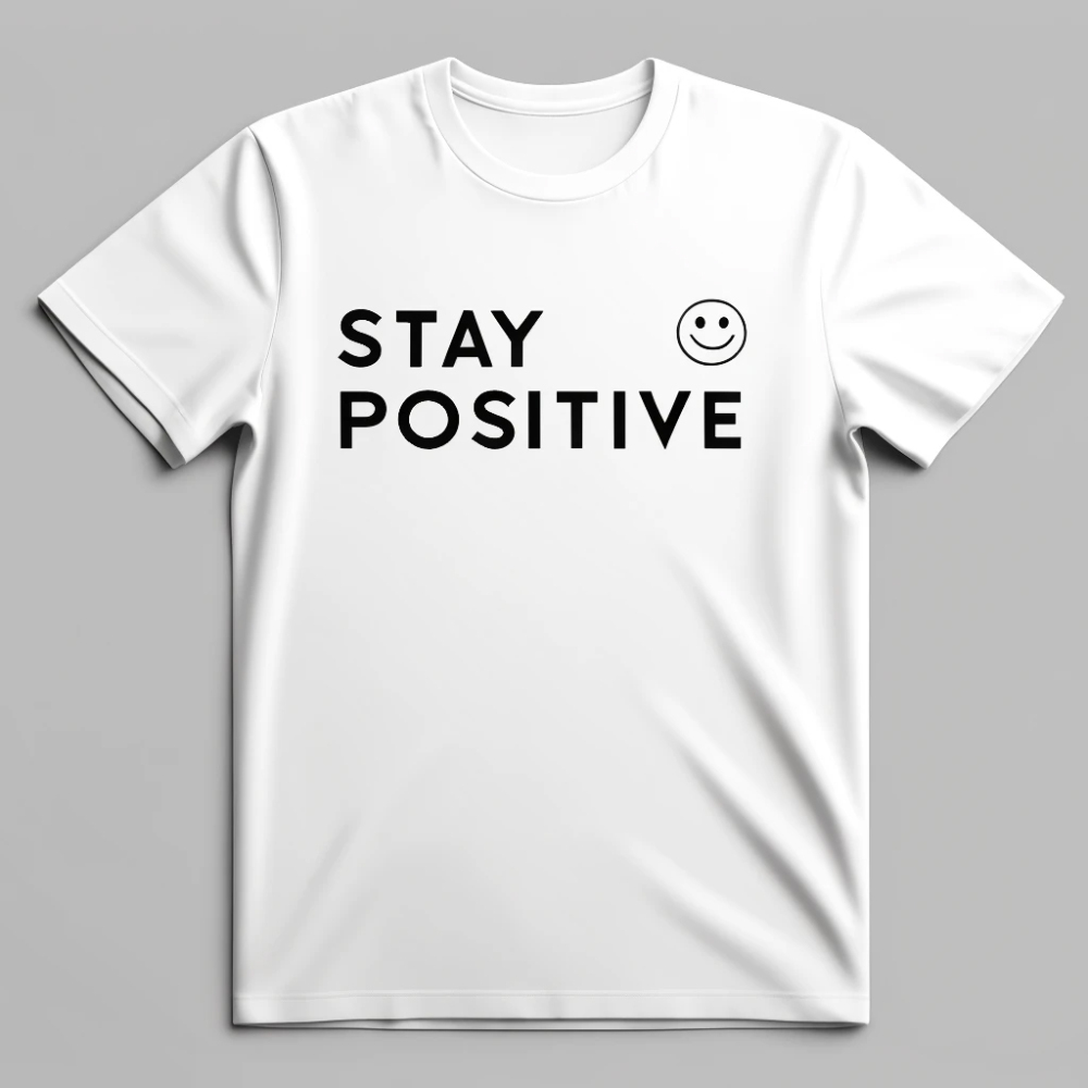 Stay Positive" Minimalist T-Shirt - Customizable High-Quality Cotton for Everyday Style and Comfort