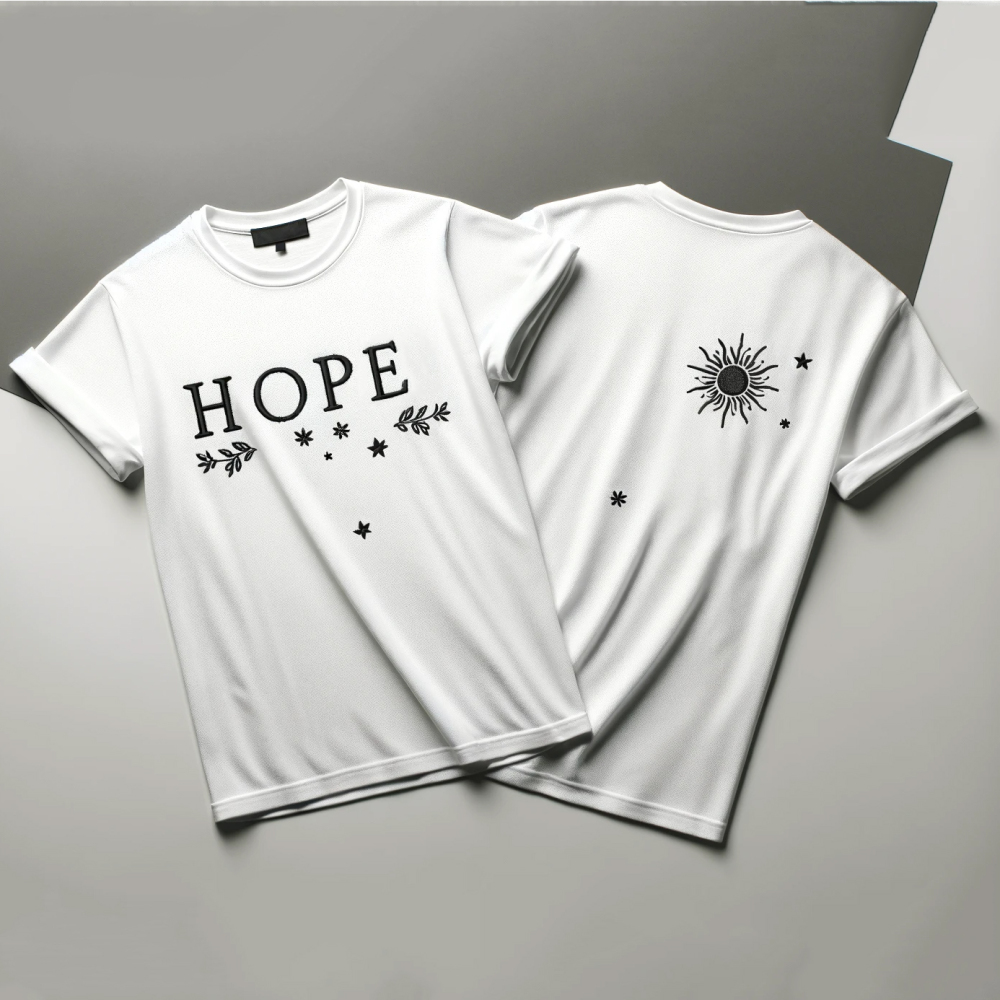 "Hope" T-Shirt - High-Quality Cotton with Embroidery, Spread Hope