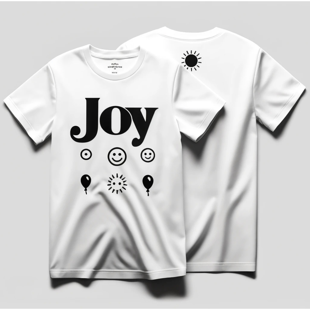 "Joy" Inspirational T-Shirt - Customizable Cotton with Digital Printing, Spread Positivity