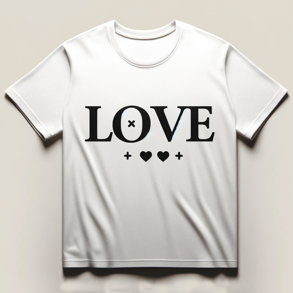 "Love" T-Shirt - High-Quality Cotton with Digital Printing, Express Your Affection