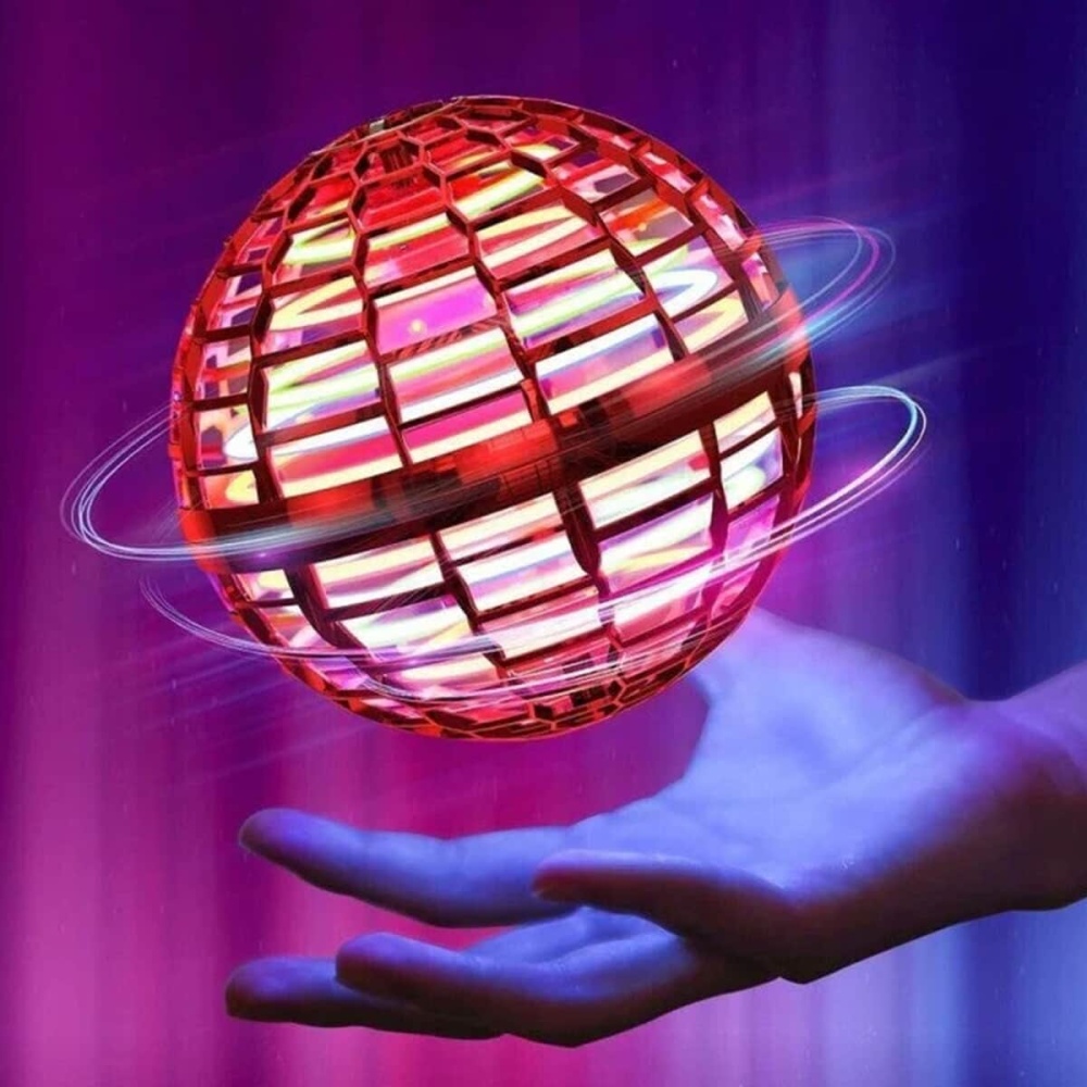 Red Flying Ball with Controller, Flying Spinner Toys For Children, Boomerang Ball For Kids, USB Rechargeable Built-in RGB Lights 360°Rotating Magic Controller