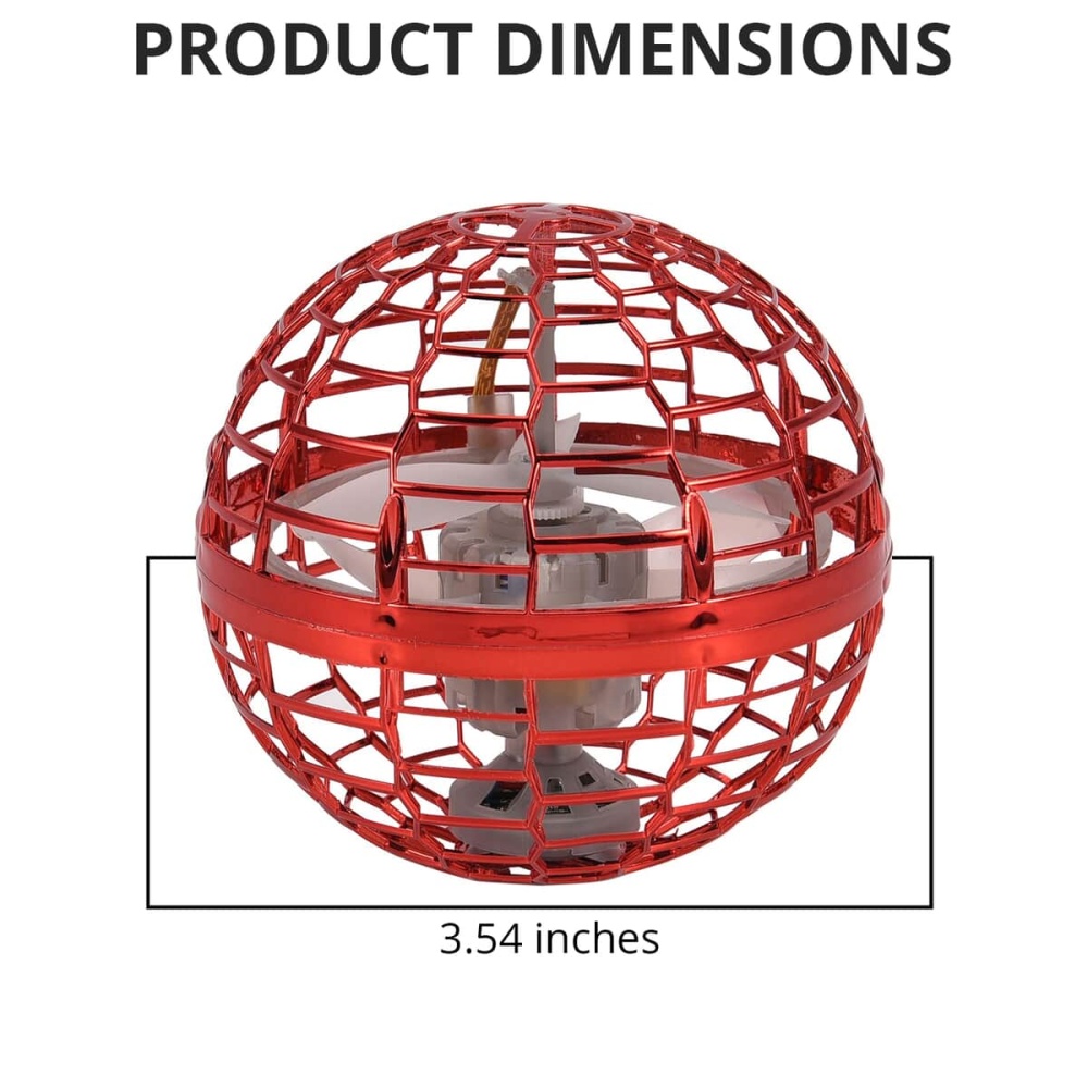 Red Flying Ball with Controller, Flying Spinner Toys For Children, Boomerang Ball For Kids, USB Rechargeable Built-in RGB Lights 360°Rotating Magic Controller