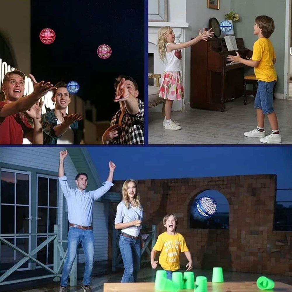 Red Flying Ball with Controller, Flying Spinner Toys For Children, Boomerang Ball For Kids, USB Rechargeable Built-in RGB Lights 360°Rotating Magic Controller