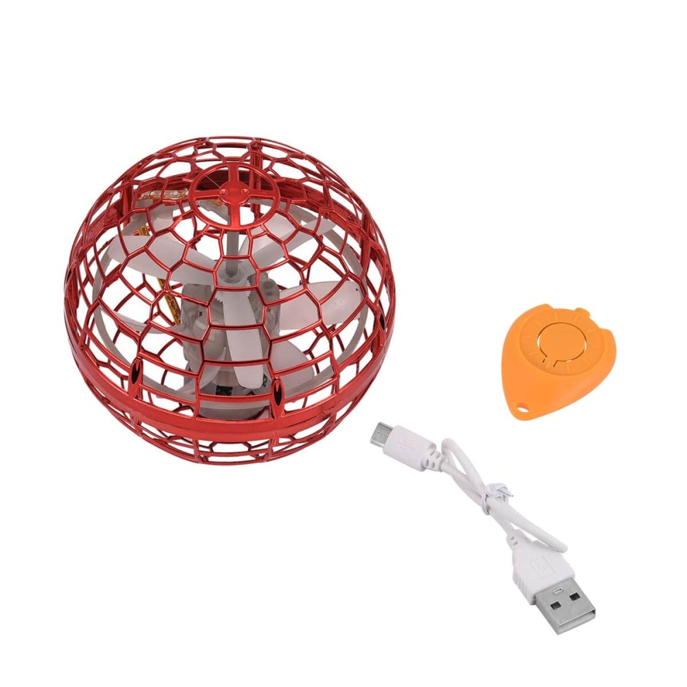 Red Flying Ball with Controller, Flying Spinner Toys For Children, Boomerang Ball For Kids, USB Rechargeable Built-in RGB Lights 360°Rotating Magic Controller