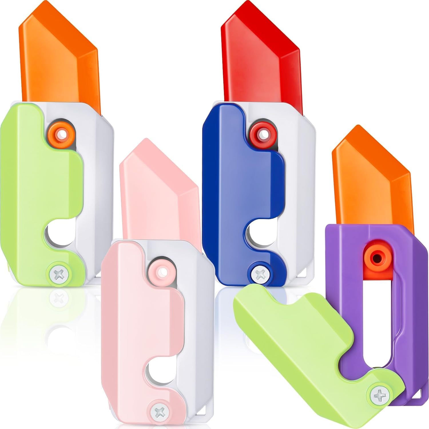 4 Pcs Turnip Knife Retractable Gravity Knife Toy - Fidget Toy Set for Stress Relief