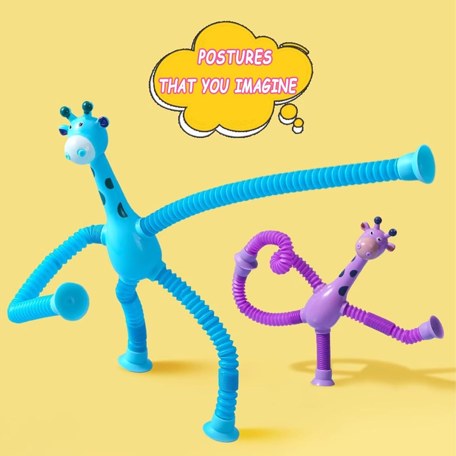 Suction Cup Giraffe Telescopic Toy - Educational Fun for Kids