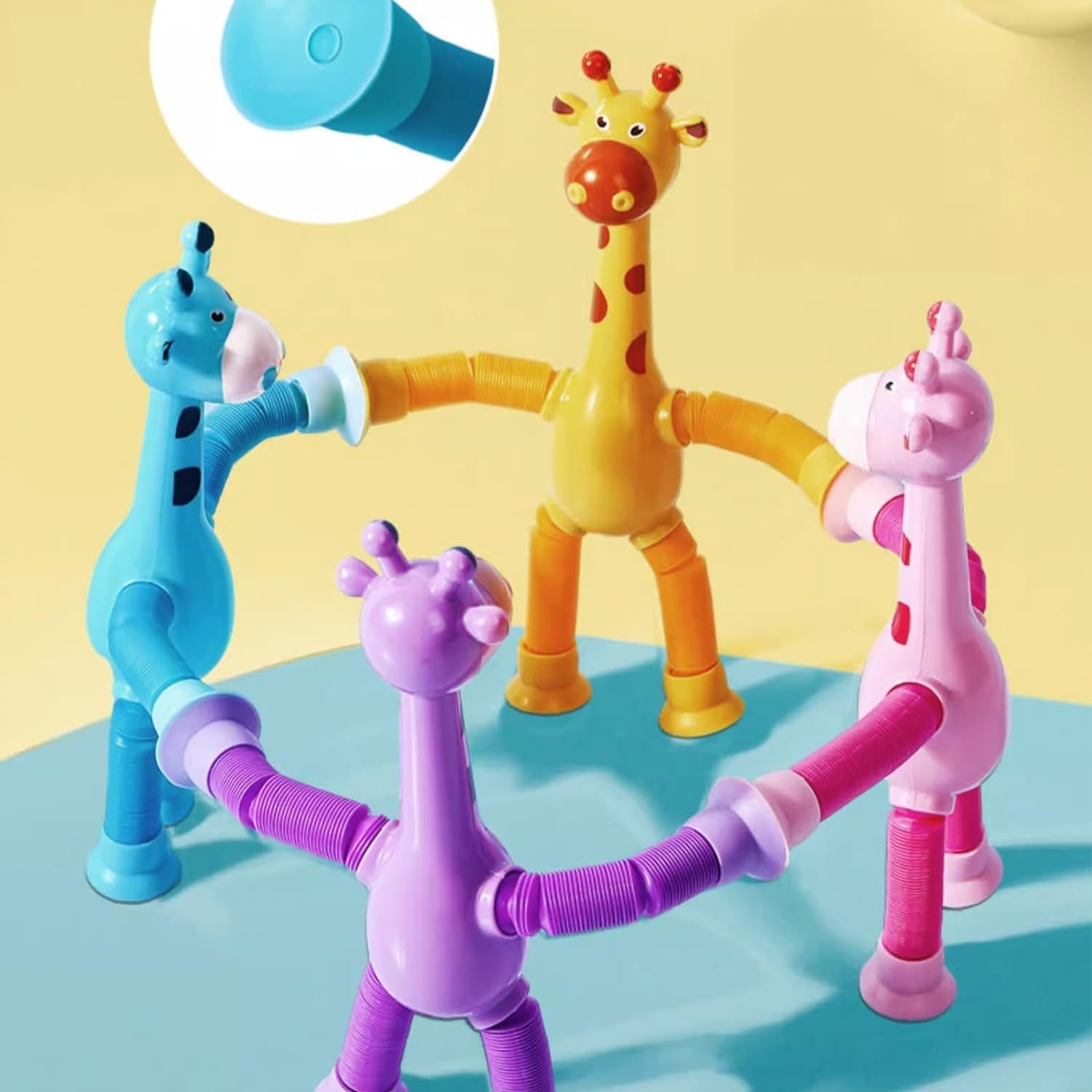 Suction Cup Giraffe Telescopic Toy - Educational Fun for Kids