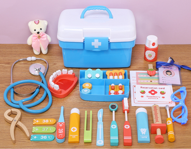 Wooden Medical Kit Toy Set for Kids - Creative & Educational Play