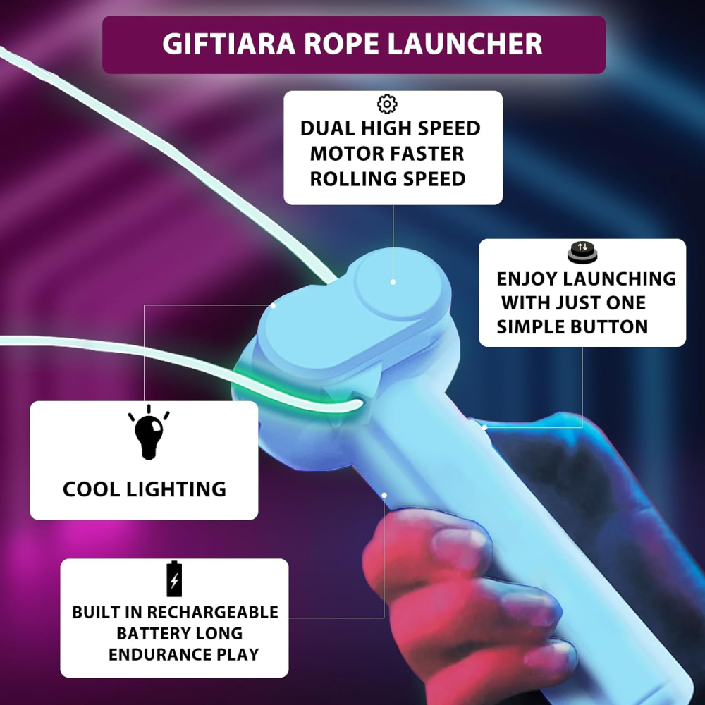 Glow in The Dark Rope Launcher Propeller - Fun Lasso Pressure Reducer