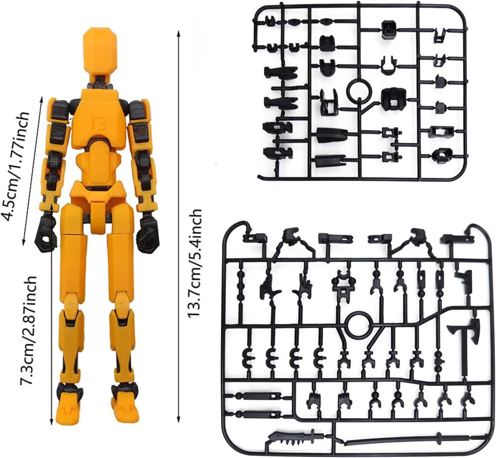 T13 Robot Action Figure - 3D Printed Multi-Jointed Movable Action Figure
