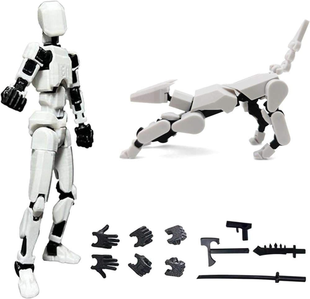 T13 Robot Action Figure - 3D Printed Multi-Jointed Movable Action Figure