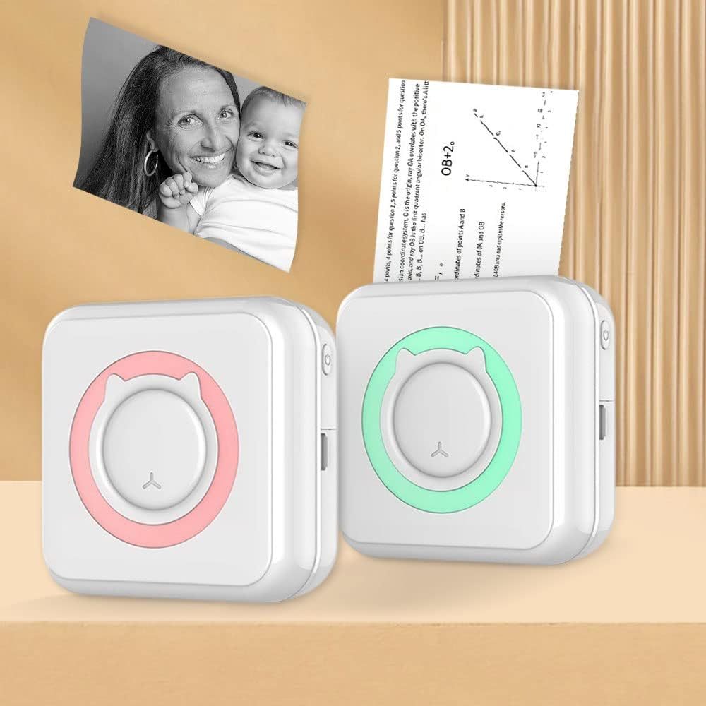 Instant Portable Sticker Printer - Mini Bluetooth Thermal Printer, Inkless and USB Rechargeable