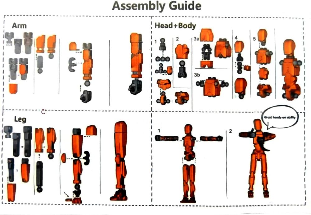 T13 Robot Action Figure - 3D Printed Multi-Jointed Movable Action Figure