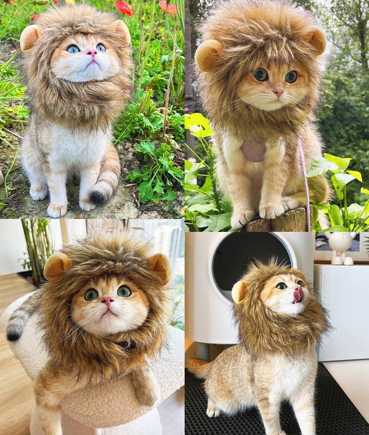Lion Mane Wig for Cat Costume Pet