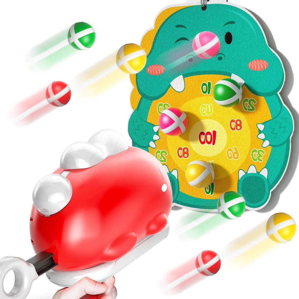 Dinosaur Ball Gun Target Ejection Sticky Ball Toy