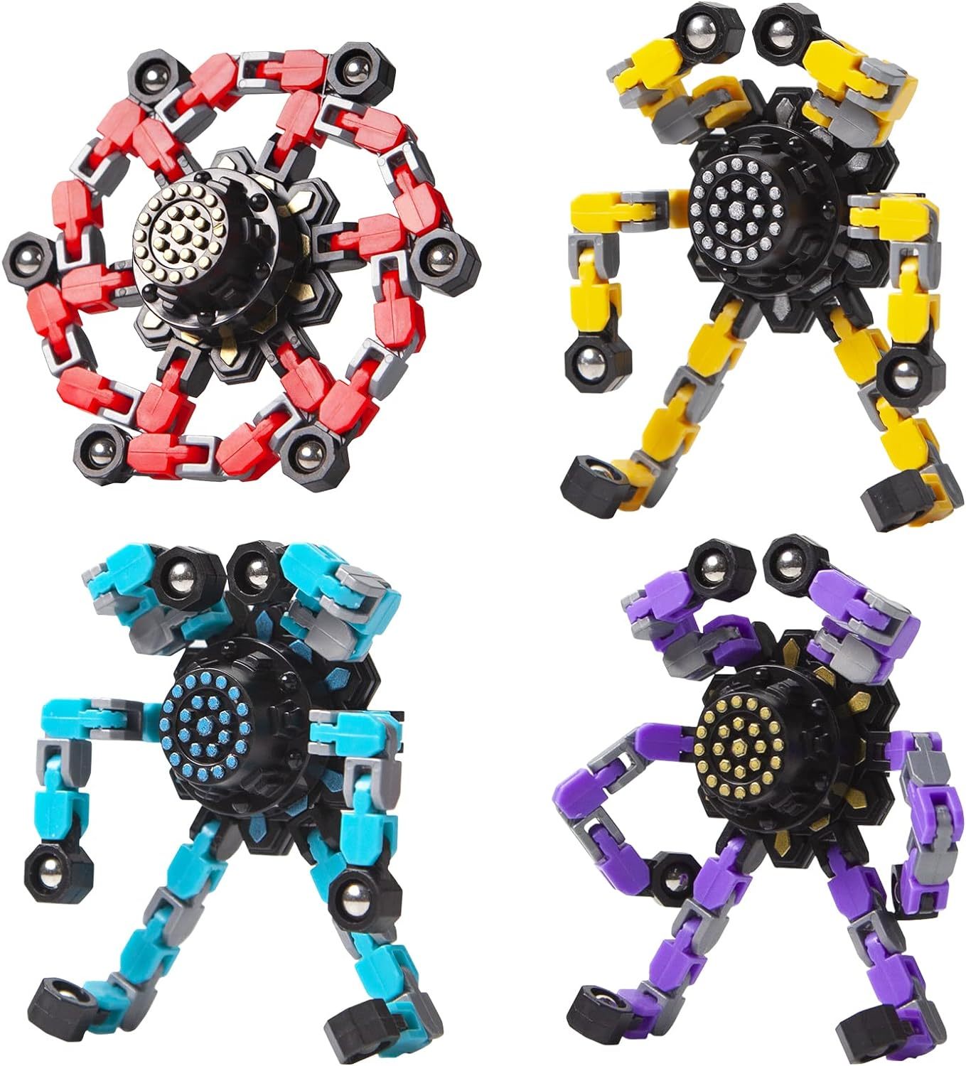 Transformable Fidget Spinners - 4 Pcs Set