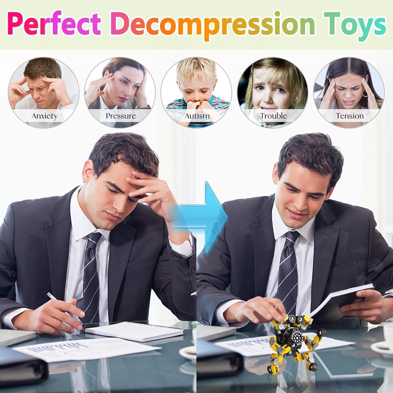 Transformable Fidget Spinners - 4 Pcs Set