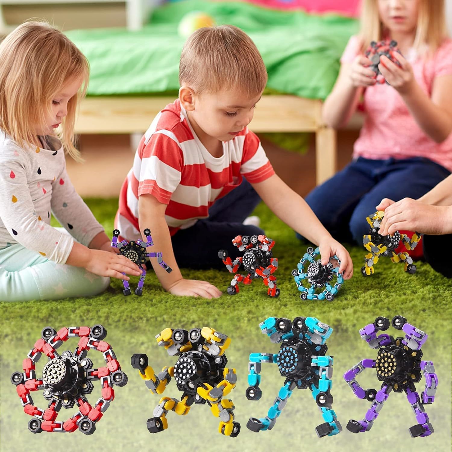 Transformable Fidget Spinners - 4 Pcs Set