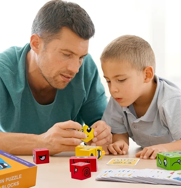 🔥HOT SALE 49% OFF🔥3D expression change face building blocks toy, parent-child interactive game（Free Shipping）