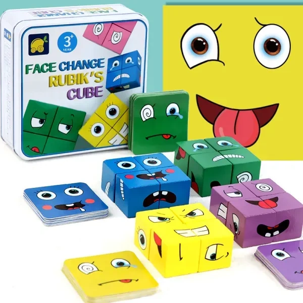 🔥HOT SALE 49% OFF🔥3D expression change face building blocks toy, parent-child interactive game（Free Shipping）