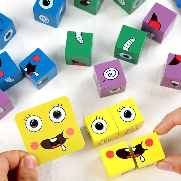 🔥HOT SALE 49% OFF🔥3D expression change face building blocks toy, parent-child interactive game（Free Shipping）