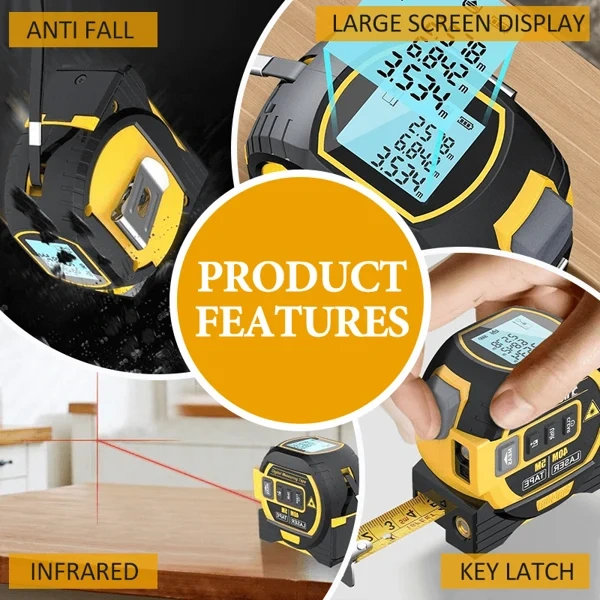 🔥BUY 1 FREE 1🔥3-In-1 Infrared Laser Tape Measuring (Imperial & Metric)