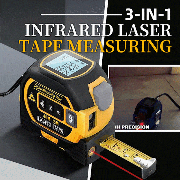 🔥BUY 1 FREE 1🔥3-In-1 Infrared Laser Tape Measuring (Imperial & Metric)