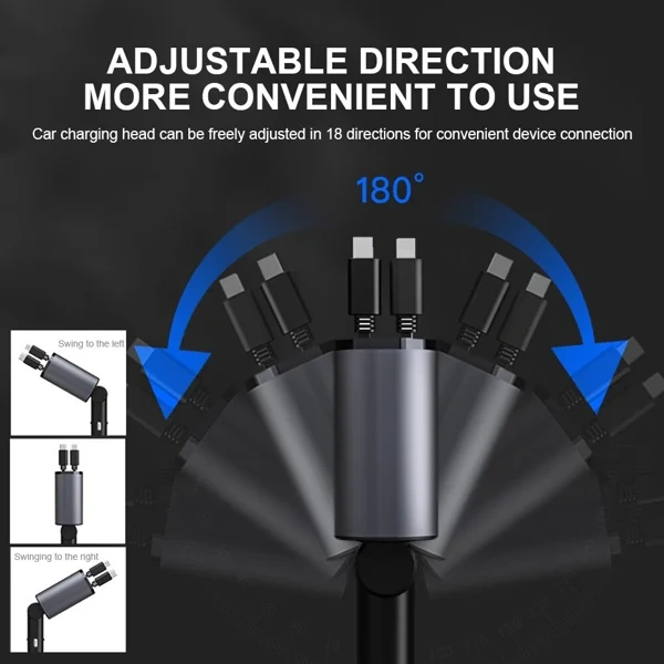 ⏰Last Day Promotion 50% Off - Fast Charge Retractable Car Charger (Fits all vehicles and all phones✨)