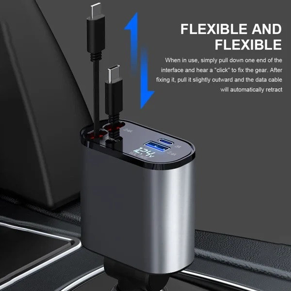 ⏰Last Day Promotion 50% Off - Fast Charge Retractable Car Charger (Fits all vehicles and all phones✨)
