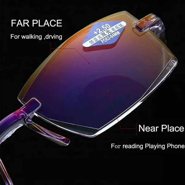LAST DAY 48% OFF🔥 2024 New Sapphire high hardness anti-blue progressive Far And Near Dual-Use Reading Glasses