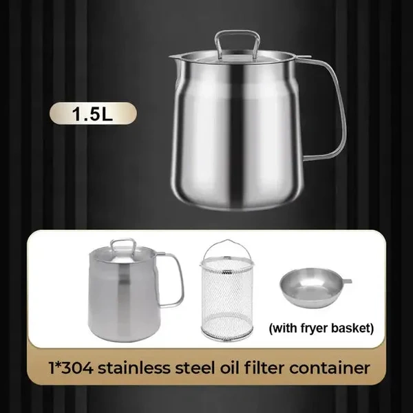 49% OFF🔥🔥2-in-1 304 Stainless Steel Multifunctional Oil Strainer Pot（Free Shipping）