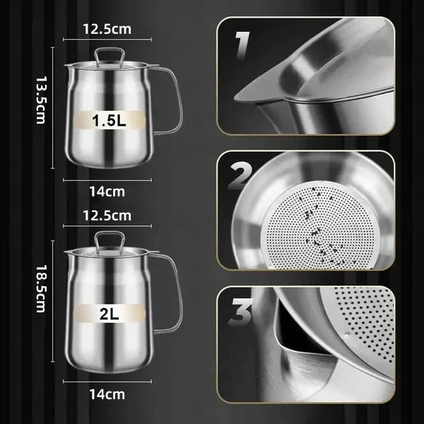 49% OFF🔥🔥2-in-1 304 Stainless Steel Multifunctional Oil Strainer Pot（Free Shipping）