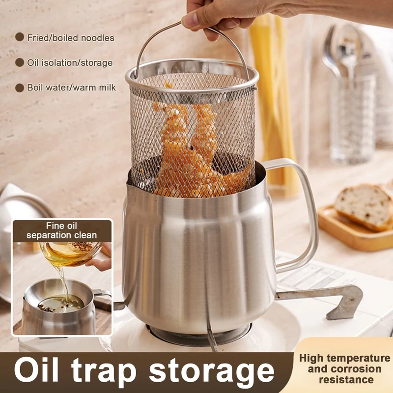 49% OFF🔥🔥2-in-1 304 Stainless Steel Multifunctional Oil Strainer Pot（Free Shipping）