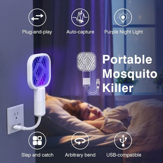 PLUG AND PLAY MINI MOSQUITO RACKET