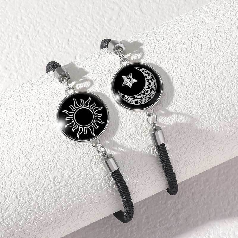 Sun&Moon Touch Bracelets with Milan Rope