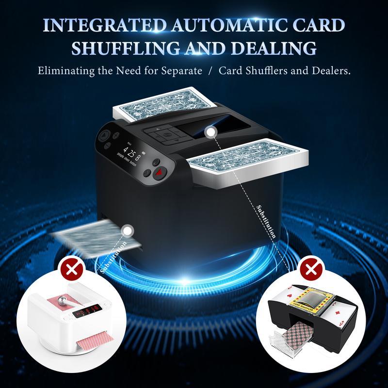 🔥2024 Hot Sale🔥Automatic Card Dispenser and Shuffler, 360° Rotating 2 Decks Card Dispenser（Free Shipping）