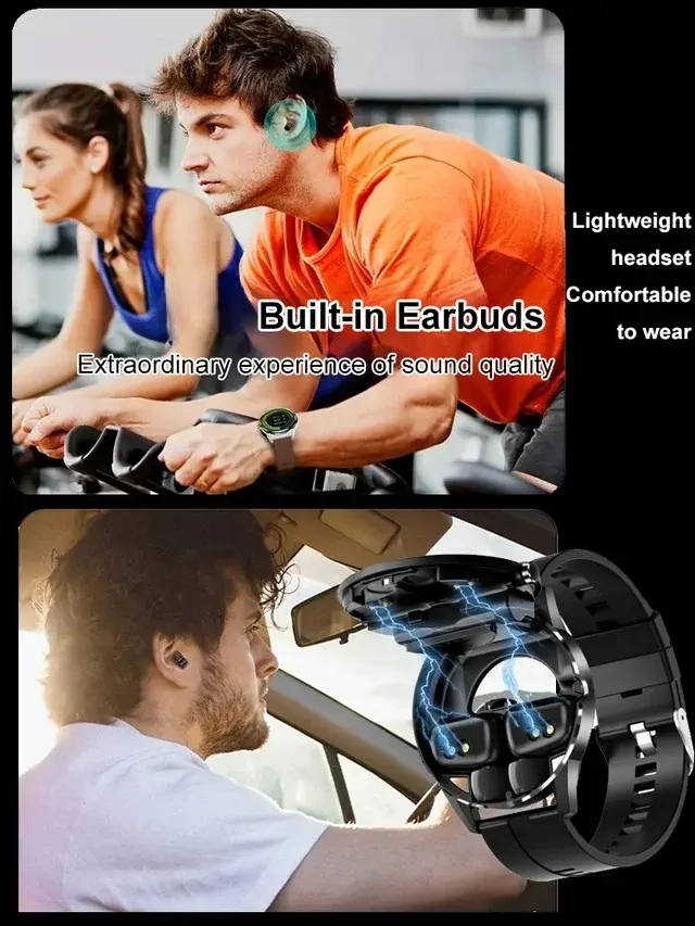 ⌚HW Watch Buds Smart Watch, Earphones and Smart Watch 2-in-1