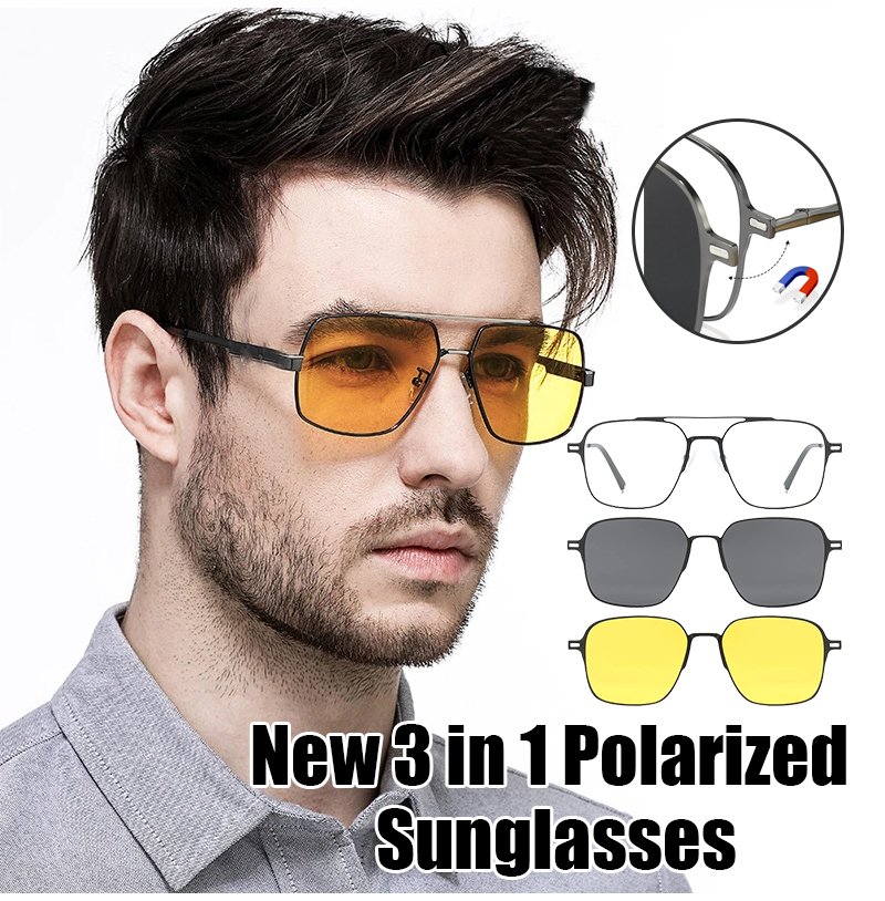 New 3 in 1 Polarized Sunglasses