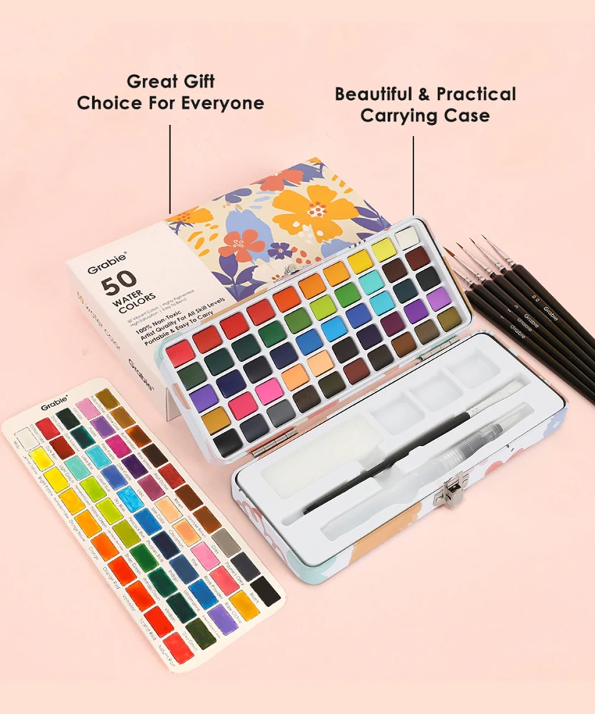 Watercolor Set Of 50 With Brush