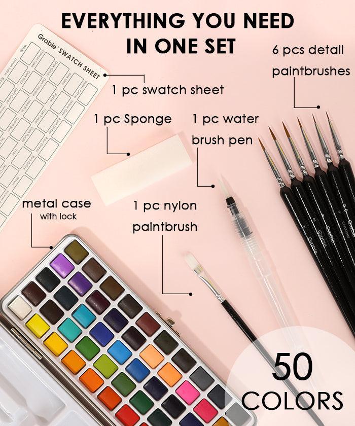 Watercolor Set Of 50 With Brush