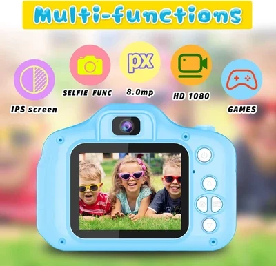 Kids Digital Video HD Camera with 32GB SD Card