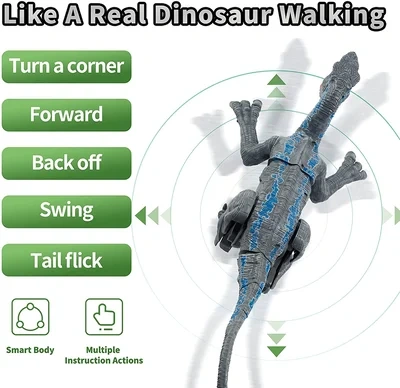 2.4G Electronic Remote Control Dinosaur with 3D Eye Shaking Head &Roaring Sounds🦖