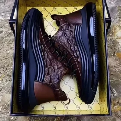 Men's Crocodile Print Casual Sneakers👞