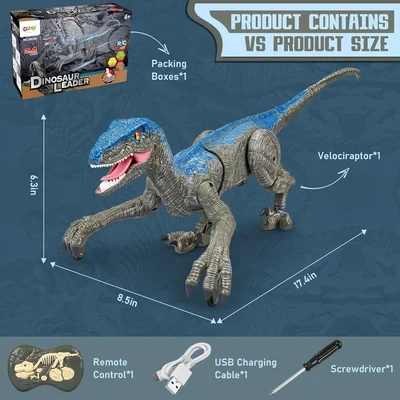 2.4G Electronic Remote Control Dinosaur with 3D Eye Shaking Head &Roaring Sounds🦖