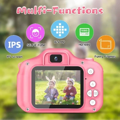 Kids Digital Video HD Camera with 32GB SD Card