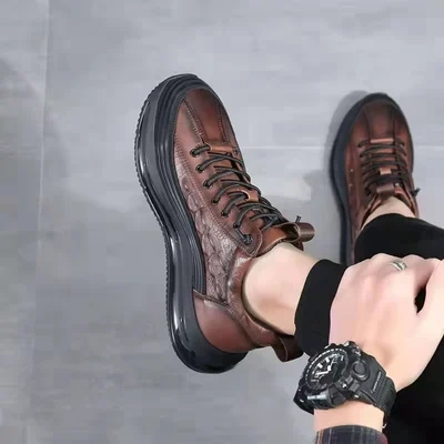Men's Crocodile Print Casual Sneakers👞